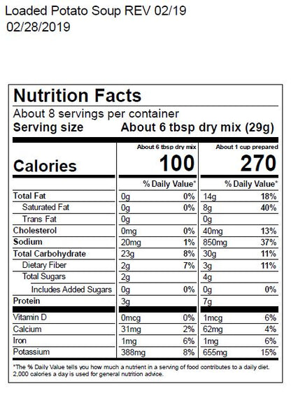 Rocky Mountain Trail Loaded Potato Soup Mix