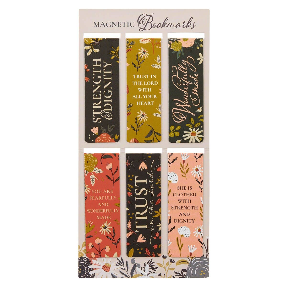 Magnetic Bookmark Set Warm Florals with Scripture