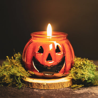 Jack-o-Lantern Candle (10oz.) – Orange Cinnamon Clove