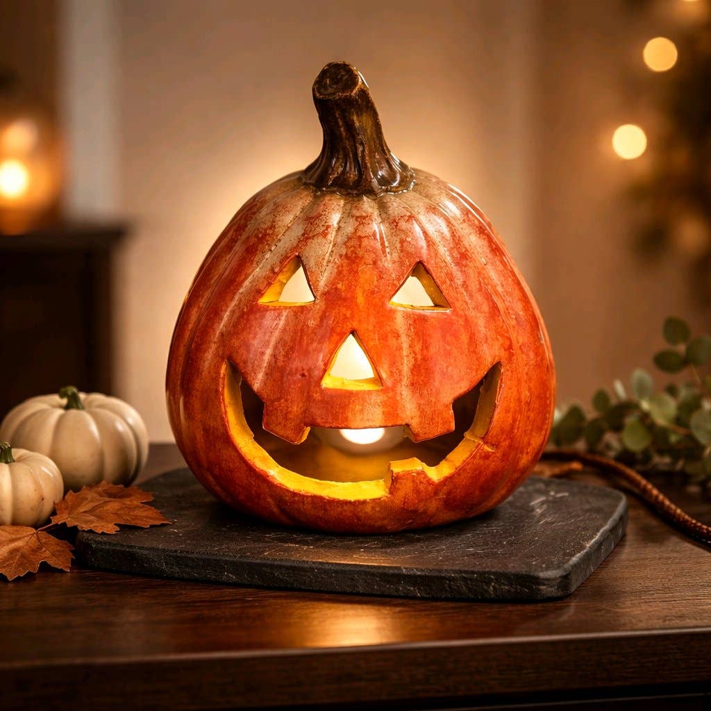 Lantern Jack with LED Light Tabletop Halloween Decor