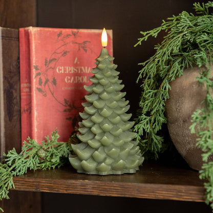 Dark Green Flameless LED Balsam Tree Candle