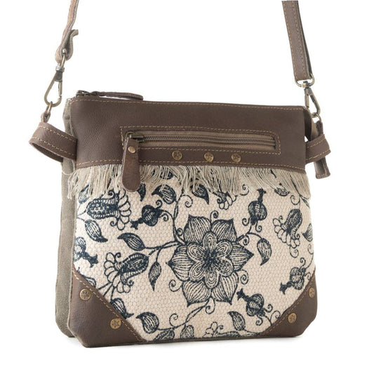 Inkwild Crossbody Bag in ivory with fringe detail - Myra