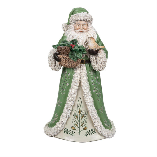 Shades of Emerald Santa Resin Garden Statue