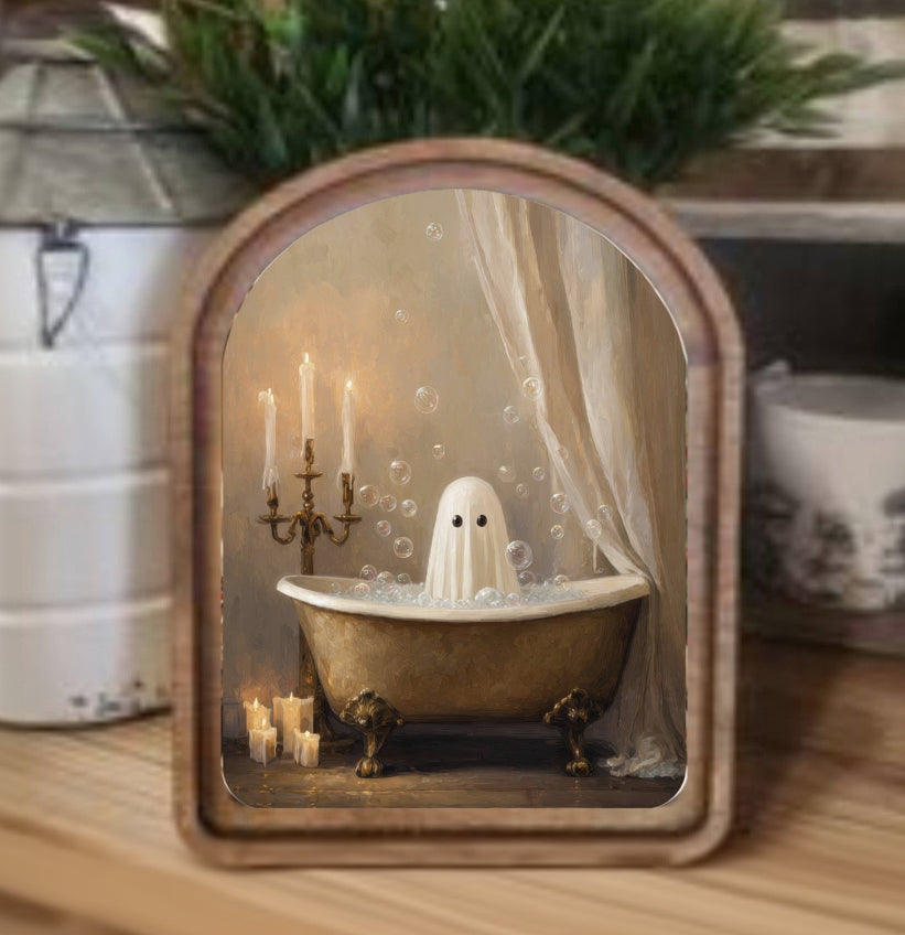 Arch Top Ghost In Tub Framed Art