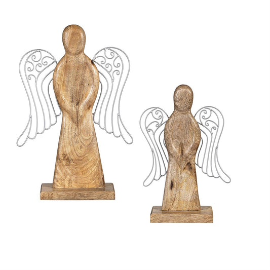 Wooden And Metal Angel Statuary