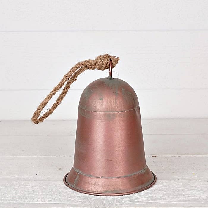 Distressed Metal Bell - Copper Style Finish with DIstressed Patina - 2 Sizes