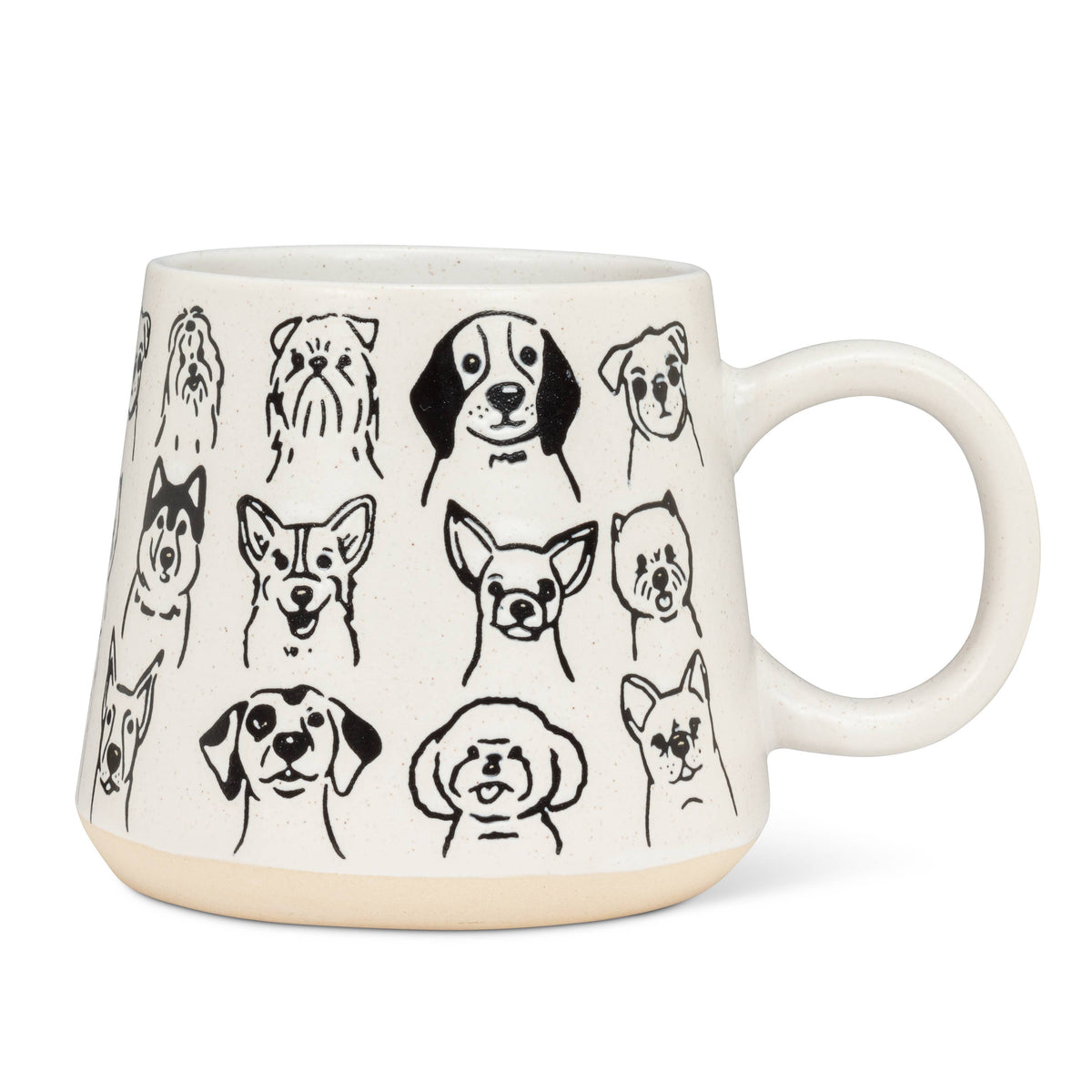 Oversized Stoneware Mug with Dogs - 4"H