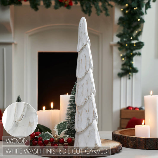 Distressed White Wooden Christmas Tree - 2 Sizes