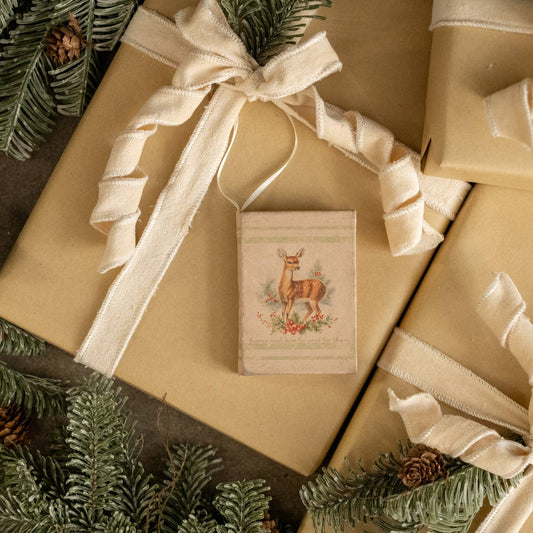 Mini Journal Christmas Ornament - Fawns and How to Care For Them