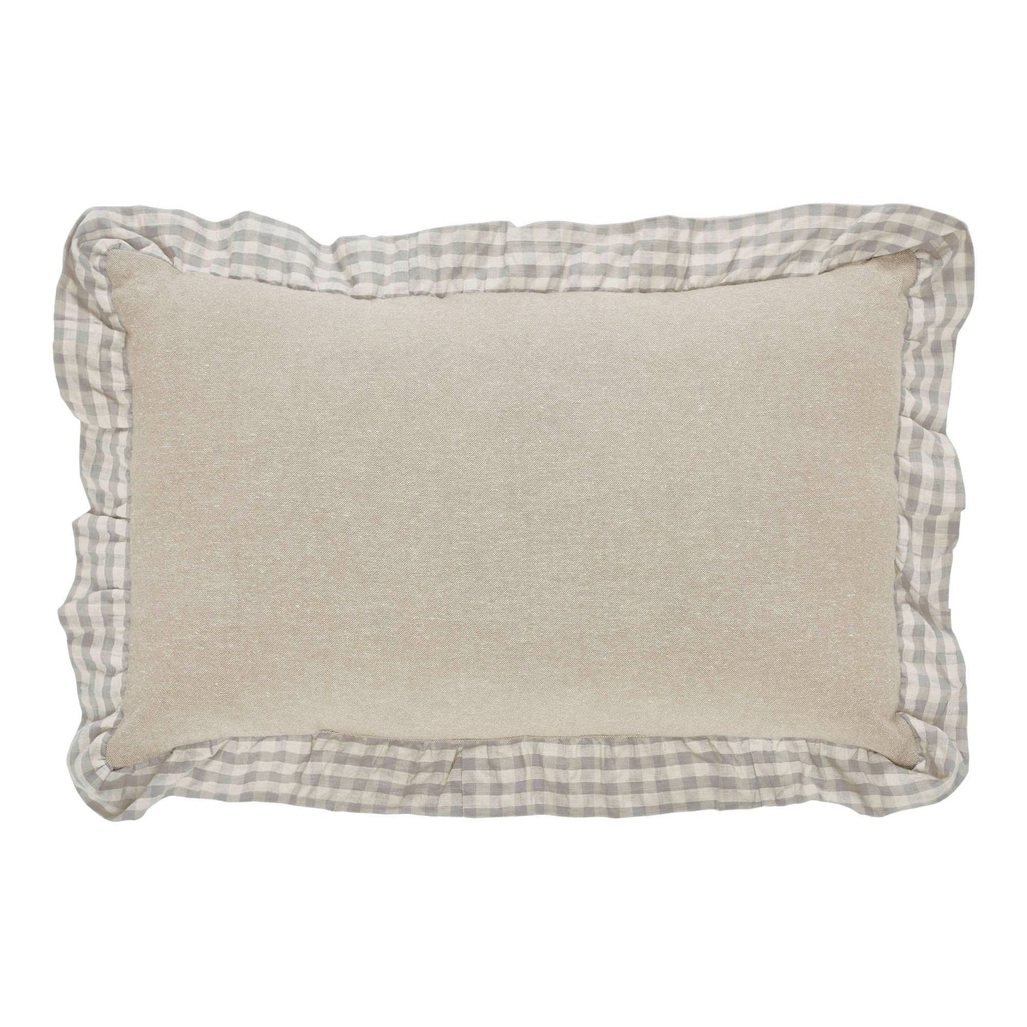 Give Thanks Gingham Ruffled Applique Throw Pillow - 22" x 14"