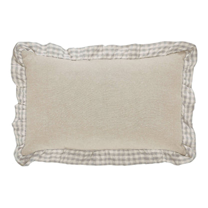 Give Thanks Gingham Ruffled Applique Throw Pillow - 22" x 14"