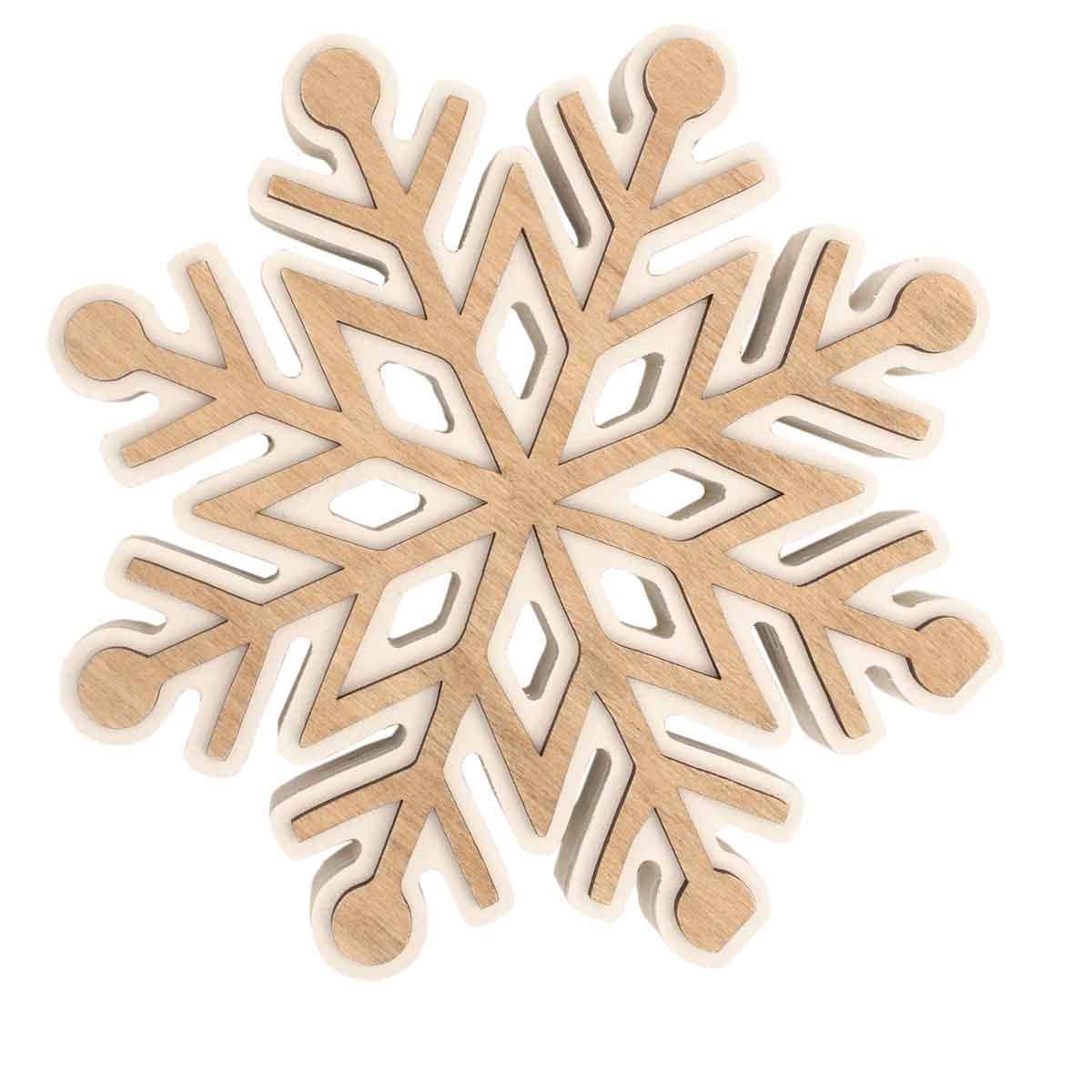 Neutral Wooden Snowflake - 2 Designs