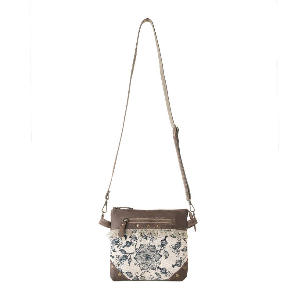 Inkwild Crossbody Bag in ivory with fringe detail - Myra
