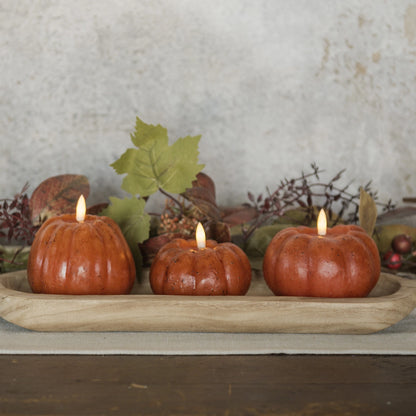 Orange Flameless Pumpkin Shaped Candle - 5 Size Options