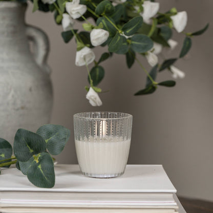 Clear Beaded Glass LED Timer Candle
