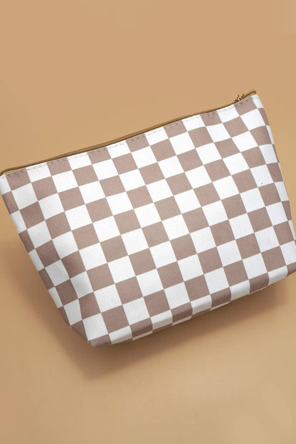 Travel Checker Gingham Travel Pouch Bag