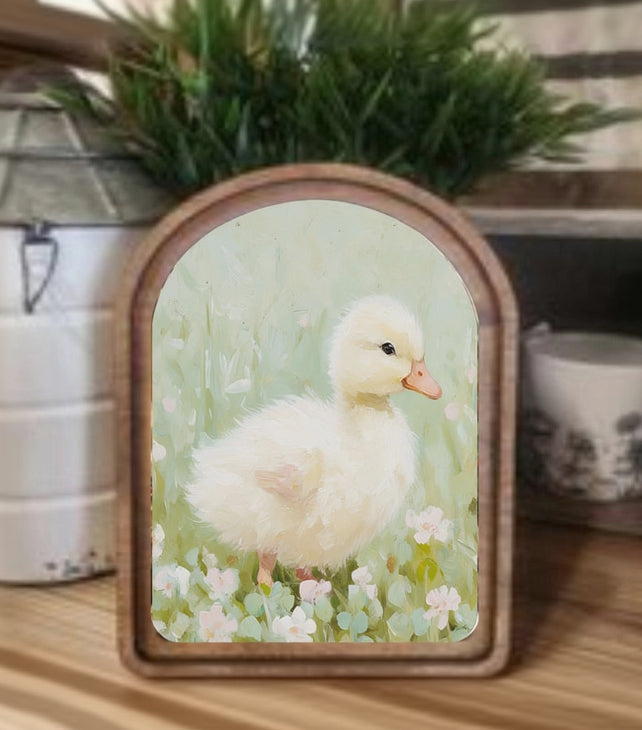 Arch Top Fluffy Duckling Framed Art
