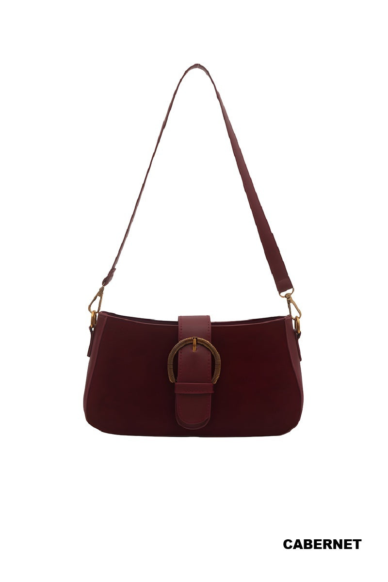 Elegant Suede Buckle Bag