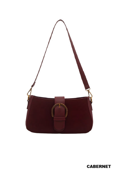 Elegant Suede Buckle Bag