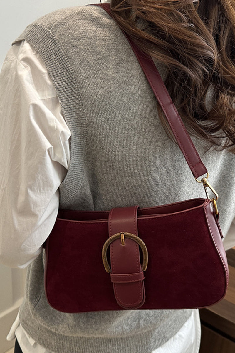 Elegant Suede Buckle Bag
