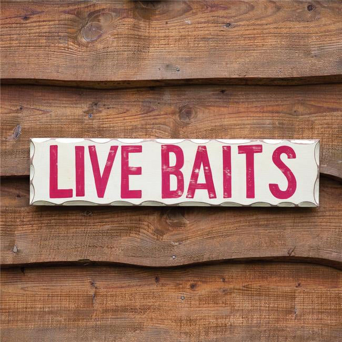 Live Baits Decorative Sign - Nautical Coastal Fishing Theme Sign