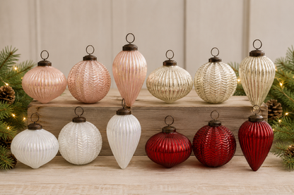 Beautiful Glass Ornaments - Multiple Colors and Shapes