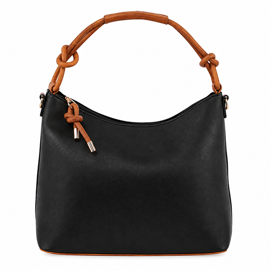 Vegan Leather Hobo Bag With Detachable Shoulder Strap - Color Options