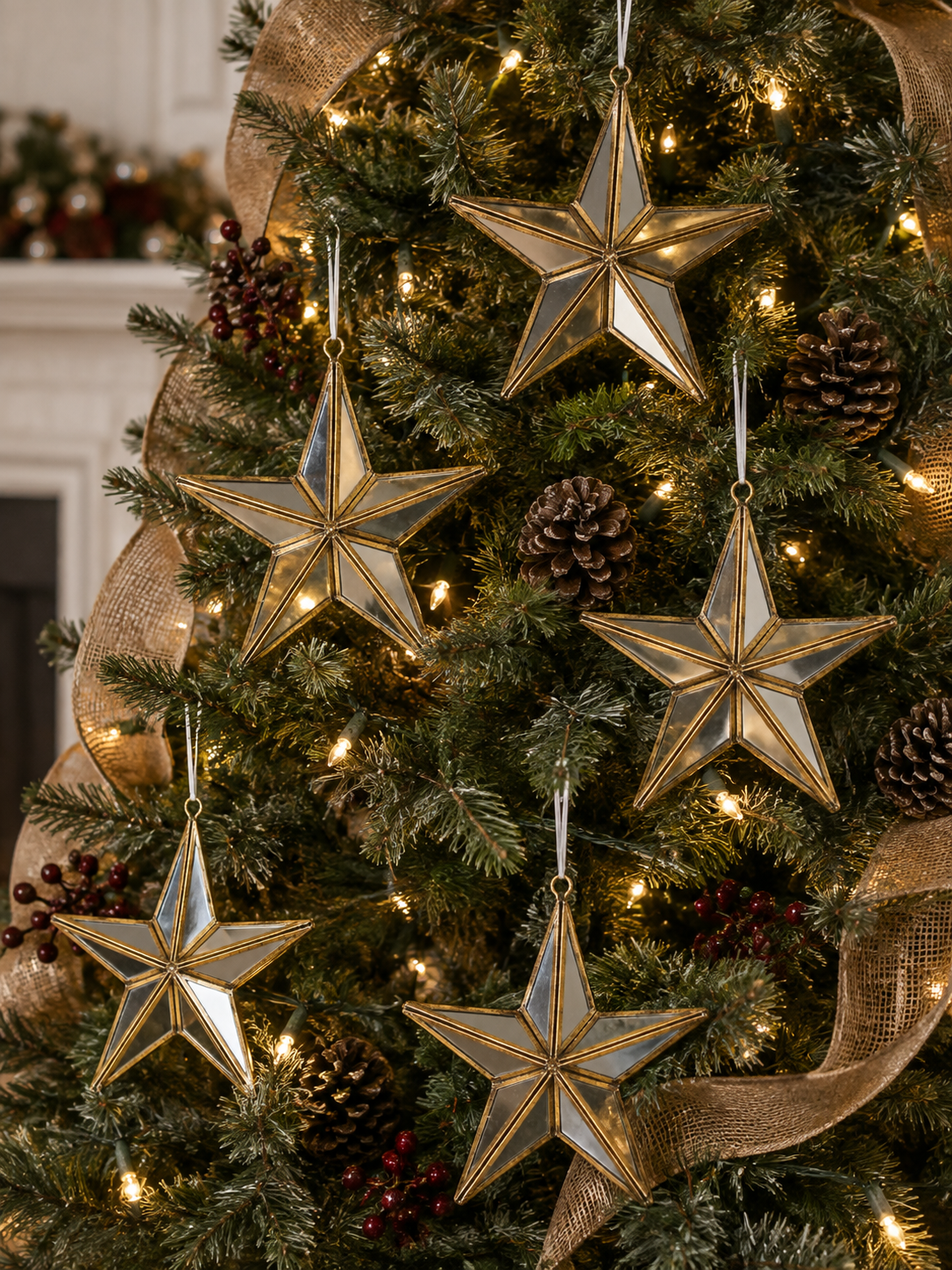 Glass Mirrored Star Ornament
