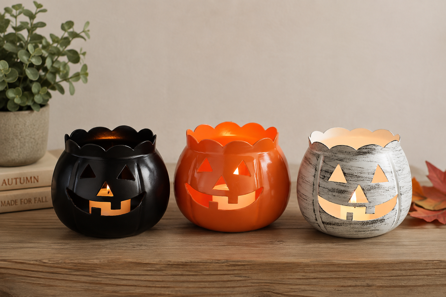 Jack-O-Lantern Candle Holder - 3 Color Options