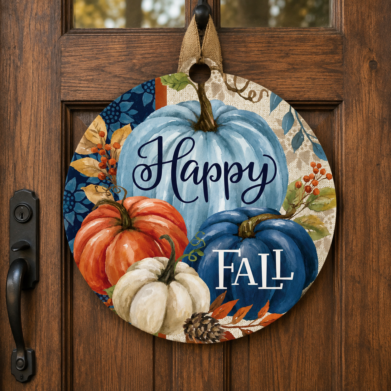 Pumpkin Blues Fall Door Hanger