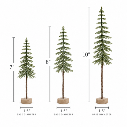 Sugar Plum Frosted Mini Pine Tree - 3 Sizes