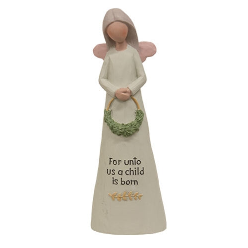 For Unto Us A Child Is Born Resin Angel Statuary