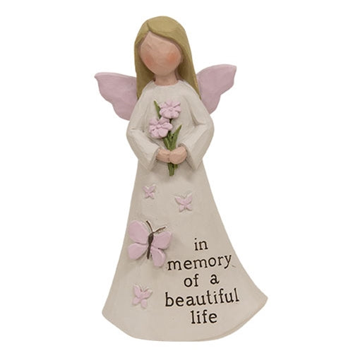 In Memory of a Beautiful Life Resin Angel Statuary