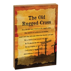 The Old Rugged Cross Wooden Accent Decorative Block