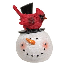 Resin Snowman Head with Cardinal - 3 Styles