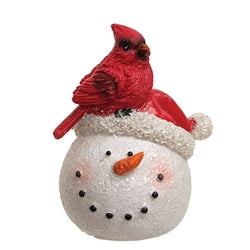 Resin Snowman Head with Cardinal - 3 Styles