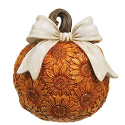 Resin Sunflower Pumpkin with Bow
