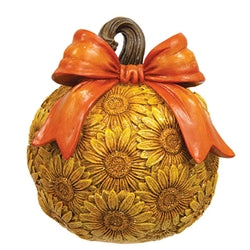 Resin Sunflower Pumpkin with Bow