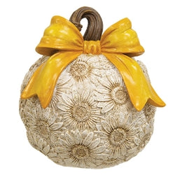 Resin Sunflower Pumpkin with Bow