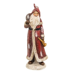Resin Glittered Father Christmas Santa Statuary 8.5" - 3 Options