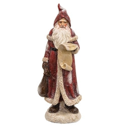 Resin Glittered Father Christmas Santa Statuary 8.5" - 3 Options