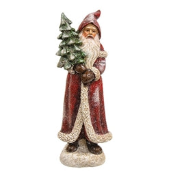 Resin Glittered Father Christmas Santa Statuary 6" - 3 Styles