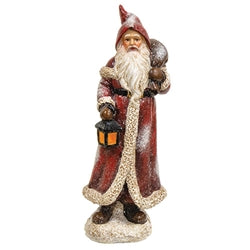 Resin Glittered Father Christmas Santa Statuary 6" - 3 Styles
