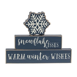 Snowflake Kisses Mini Block Sign Collection - 3 Coordinating Options WInter Decor