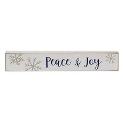 Snowflake Mini Stick Sign - 3 Options, Merry Christmas, Believe or Peace & Joy