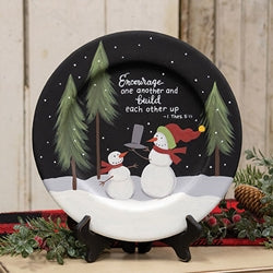 Encourage One Another Snowman Decorative Plate