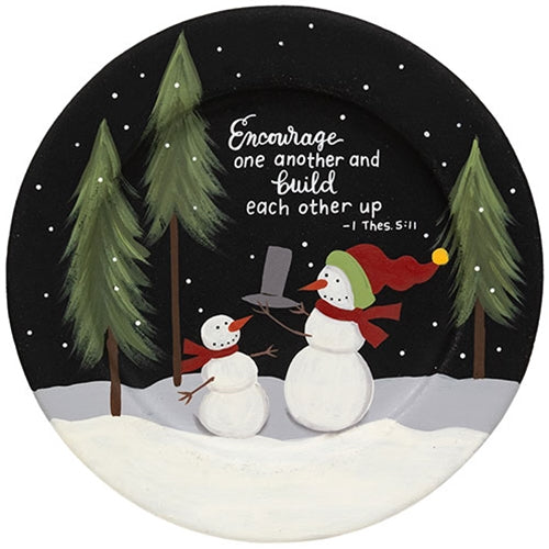 Encourage One Another Snowman Decorative Plate