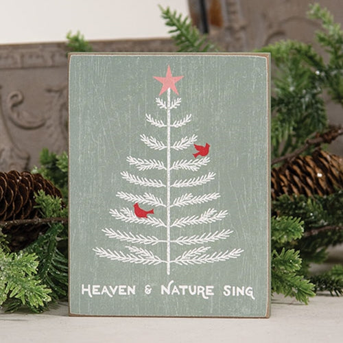 Heaven & Nature Sing Cardinal Christmas Tree Block Sign
