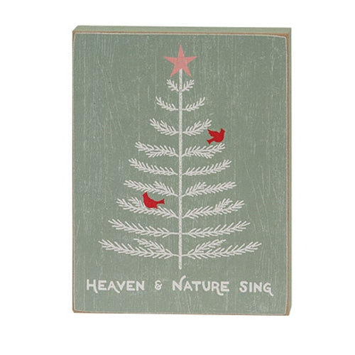 Heaven & Nature Sing Cardinal Christmas Tree Block Sign