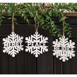 Sparkle Snowflake Word Ornament - 3 Styles